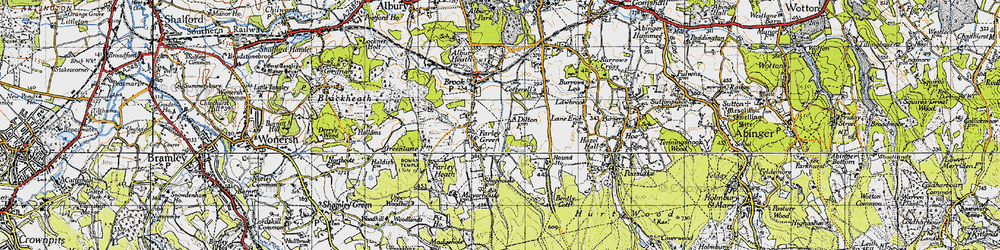 Old map of Farley Green in 1940