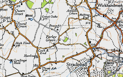 Old map of Farley Green in 1946