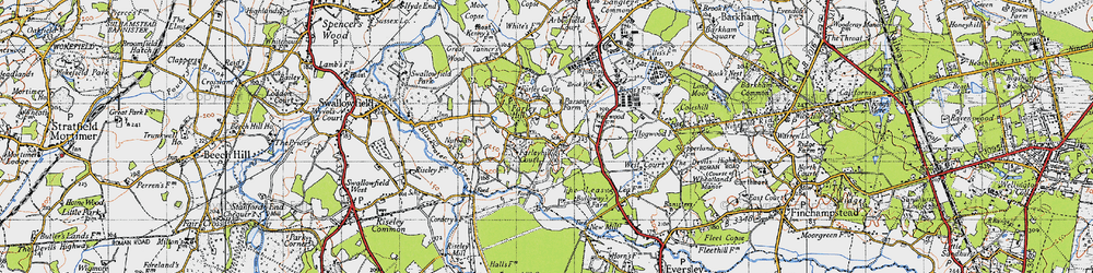 Old map of Farley Hill in 1940