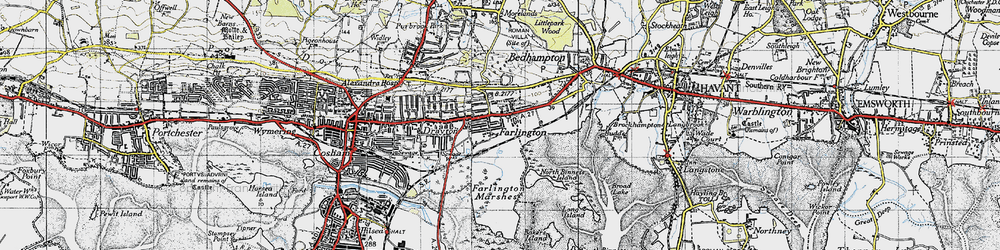 Old map of Farlington in 1945
