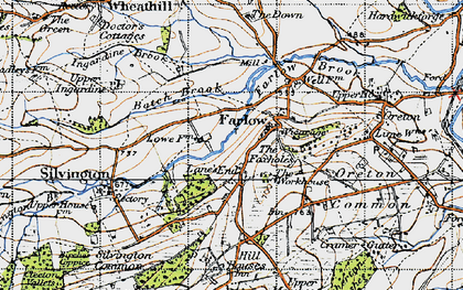 Old map of Farlow in 1947