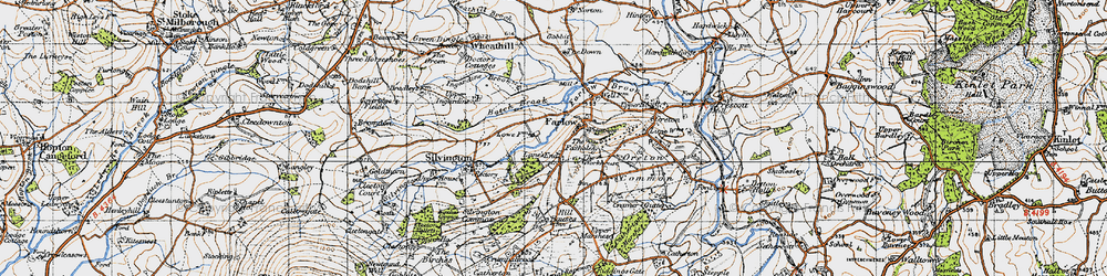 Old map of Farlow in 1947