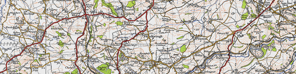 Old map of Farmborough in 1946
