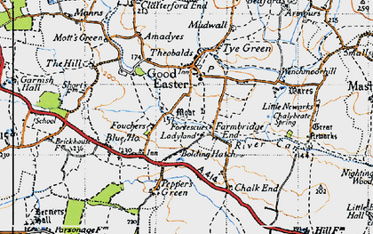 Old map of Farmbridge End in 1946
