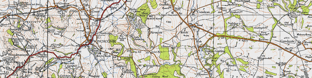 Old map of Beckbury in 1946