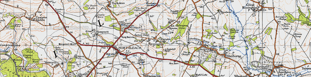 Old map of Broadwater Bottom in 1946