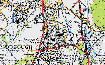 Old map of Farnborough in 1940