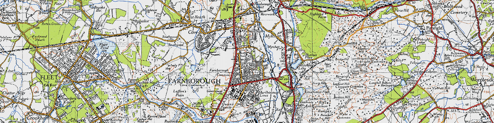 Old map of Farnborough in 1940