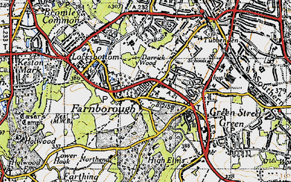 Old map of Farnborough in 1946