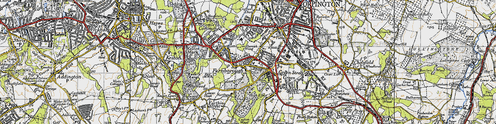Old map of Farnborough in 1946