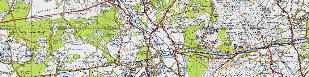 Old map of Farnborough Green in 1940