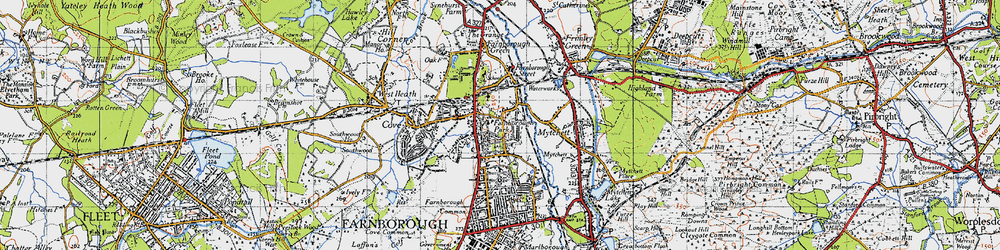 Old map of Farnborough Park in 1940