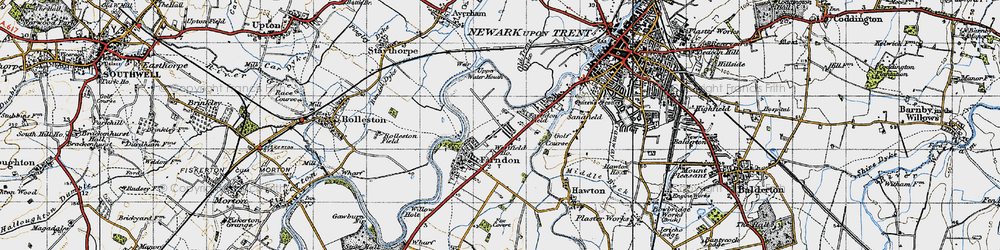 Old map of Fosse Way (Roman Road) in 1946