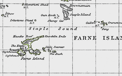 Old map of Big Harcar in 1947