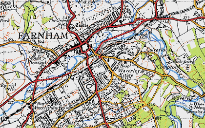 Old map of Farnham in 1940