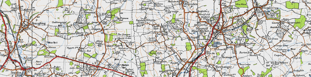 Old map of Farnham in 1946