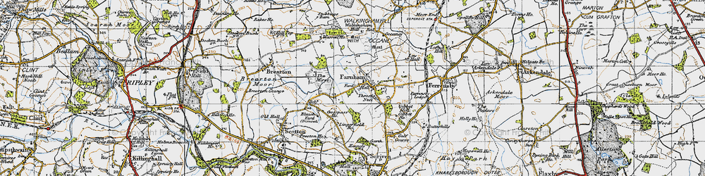 Old map of Farnham in 1947