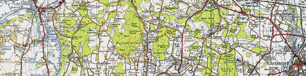 Old map of Farnham Common in 1945