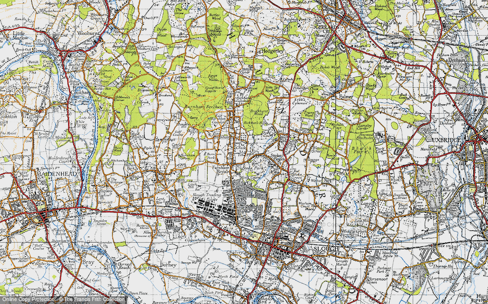 Old Map of Farnham Park, 1945 in 1945