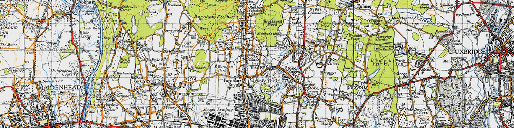 Old map of Farnham Royal in 1945