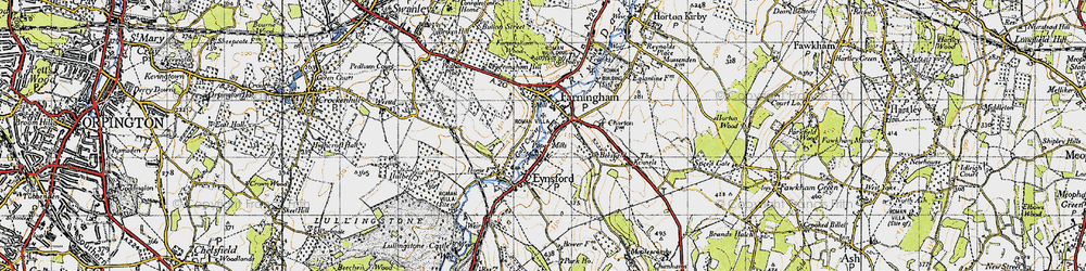 Old map of Farningham in 1946