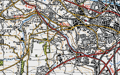 Old map of Farnley in 1947