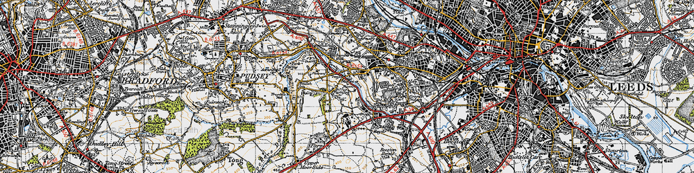 Old map of Farnley in 1947