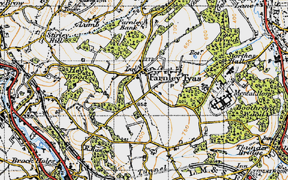 Old map of Farnley Tyas in 1947