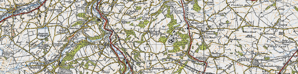 Old map of Farnley Tyas in 1947