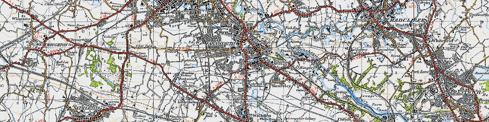Old map of Farnworth in 1947