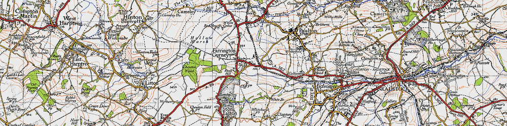 Old map of Farrington Gurney in 1946