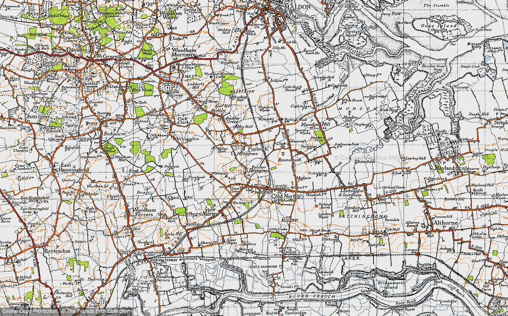 Old Map of Farther Howegreen, 1945 in 1945