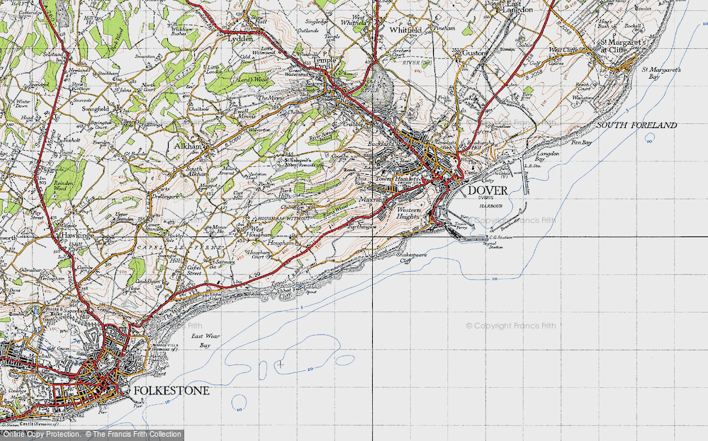 Old Map of Farthingloe, 1947 in 1947
