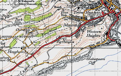Old map of Farthingloe in 1947