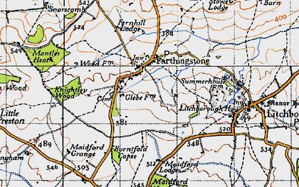 Old map of Farthingstone in 1946