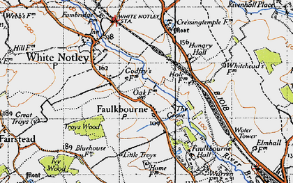 Old map of Faulkbourne in 1945