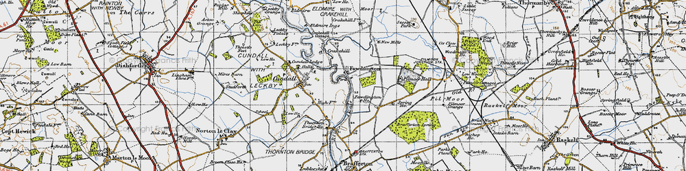 Old map of Pilmoor in 1947