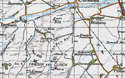 Old map of Branton Middlesteads in 1947