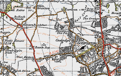 Old map of Fawdon in 1947