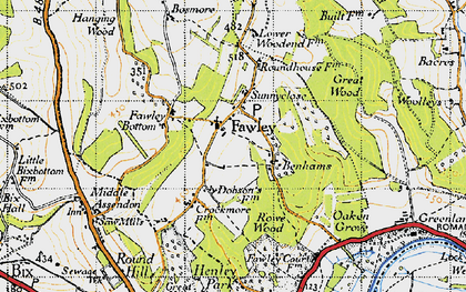 Old map of Benhams in 1947