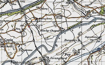 Old map of Fawley Chapel in 1947