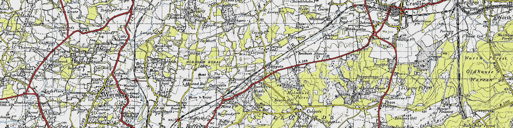 Old map of Faygate in 1940