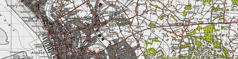 Old map of Fazakerley in 1947