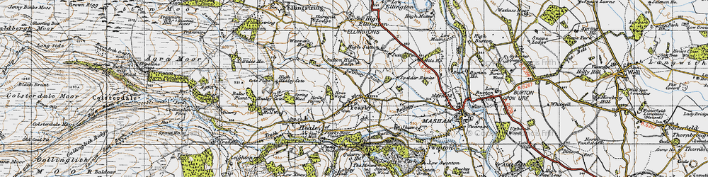 Old map of Fearby in 1947