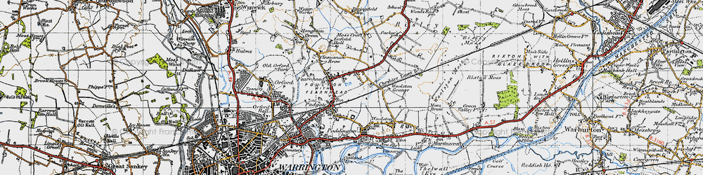 Old map of Fearnhead in 1947