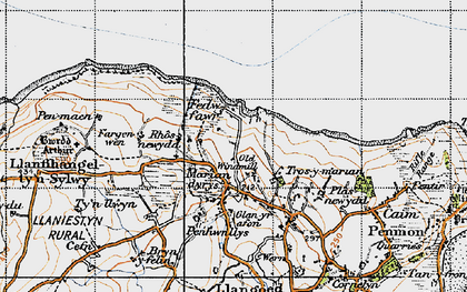 Old map of Fedw Fawr in 1947
