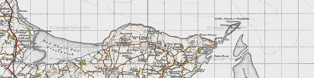 Old map of Fedw Fawr in 1947