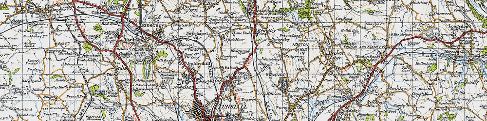 Old map of Fegg Hayes in 1946