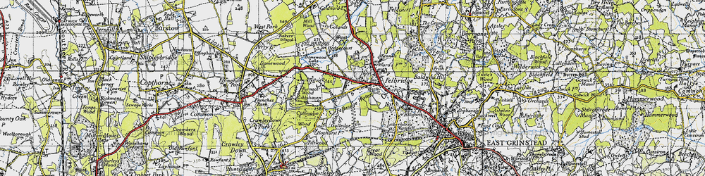 Old map of Felbridge in 1946