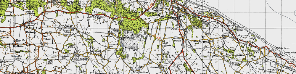 Old map of Felbrigg in 1945